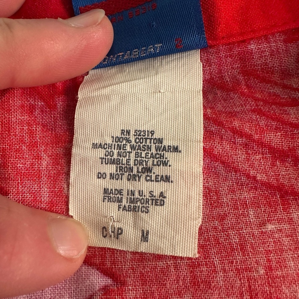 Vtg 80's Ocean Pacific Hawaiian SS Shirt‎ Mens M Red Tropical Made In USA - Picture 6 of 11
